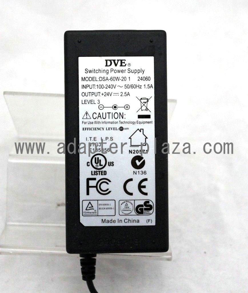 NEW DVE DSA-60W-20 1 24060 Switching Power Supply 24V 2.5A LCD TFT AC Power Adapter